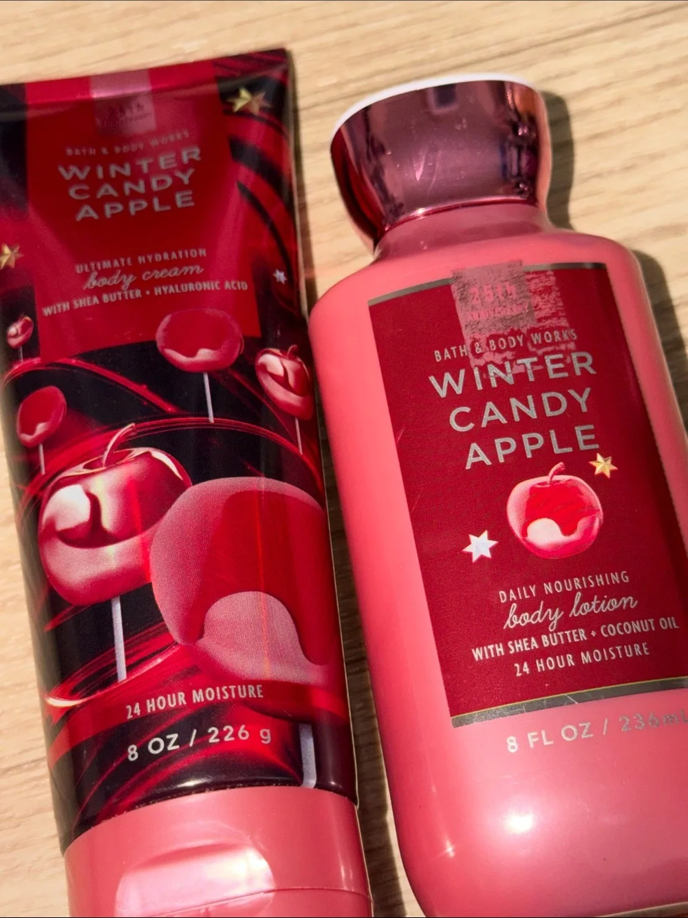 New Bath & Body Works 2 Pc Winter Candy Apple Body Lotion & Body Cream